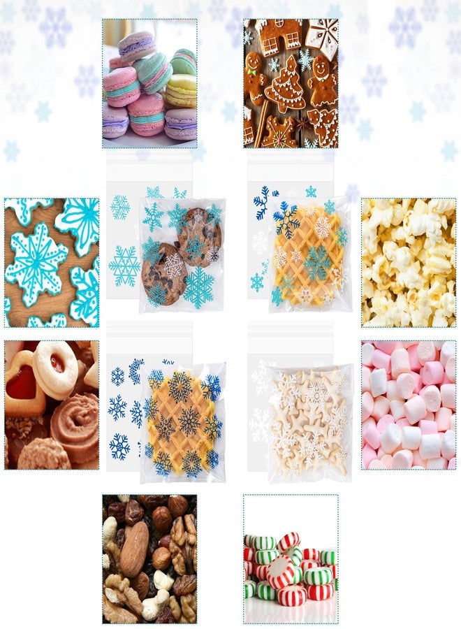Jocomoni 200pcs Christmas Snowflake Cookies Bags, Clear Self Sealing Cellophane Bags Self-Adhesive Snowflake Cookies Bag Plastic Candy Bags for Bakery Cookies Gift Packing Christmas Party Favor - Image 4